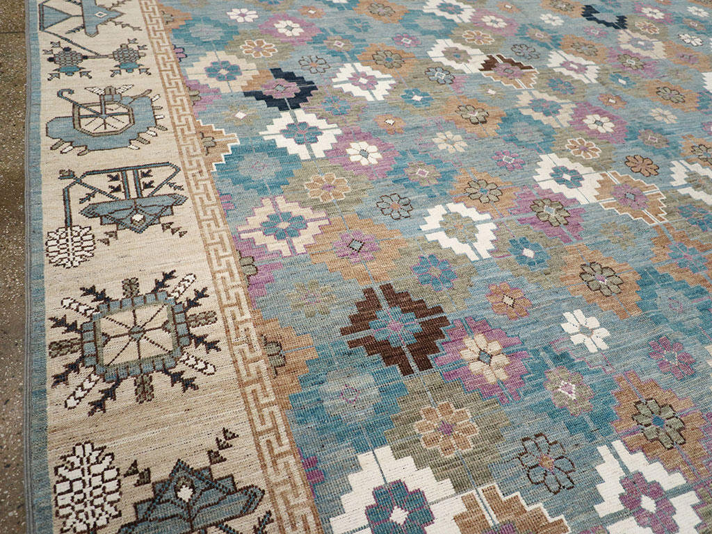 Modern East Turkestan Khotan Room Size Carpet, No.33226 - Staging