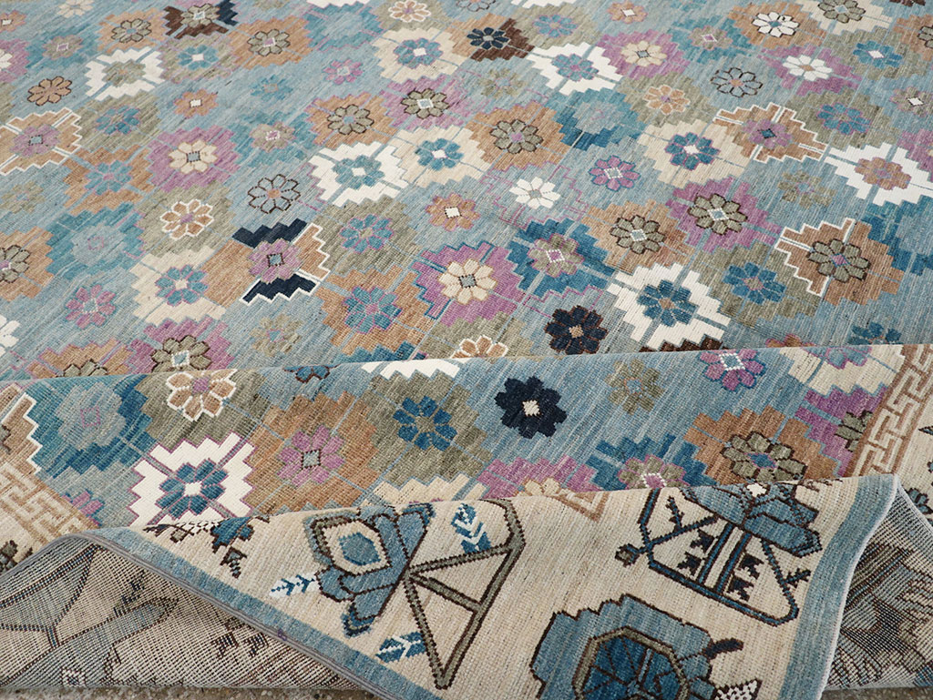 Modern East Turkestan Khotan Room Size Carpet, No.33226 - Staging