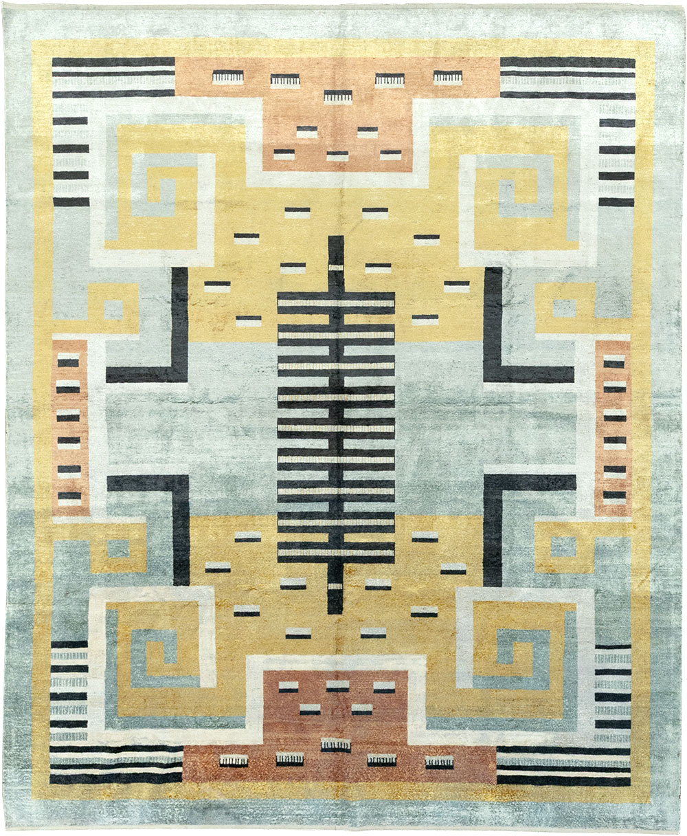 Modern East Turkestan Silk Khotan Room Size Carpet, No.33230 - Staging