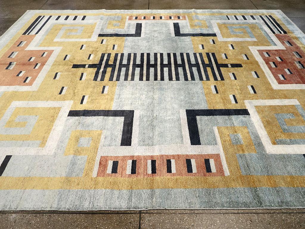 Modern East Turkestan Silk Khotan Room Size Carpet, No.33230 - Staging