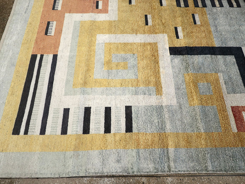 Modern East Turkestan Silk Khotan Room Size Carpet, No.33230 - Staging