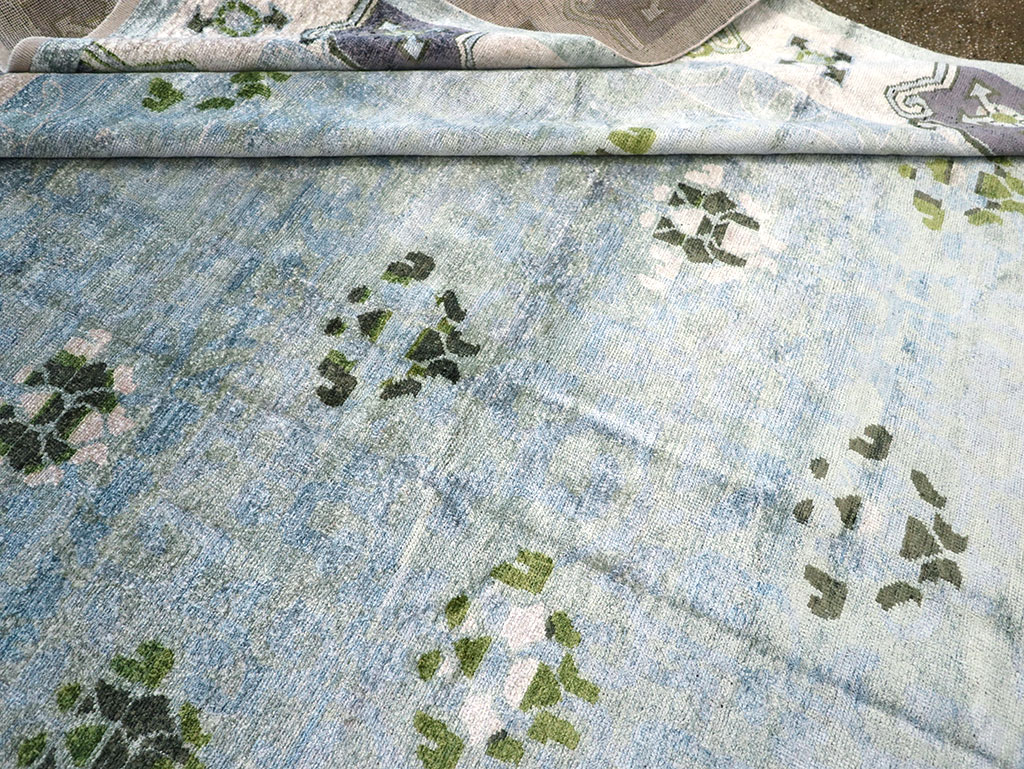 Modern East Turkestan Silk Khotan Room Size Carpet, No.33231 - Staging