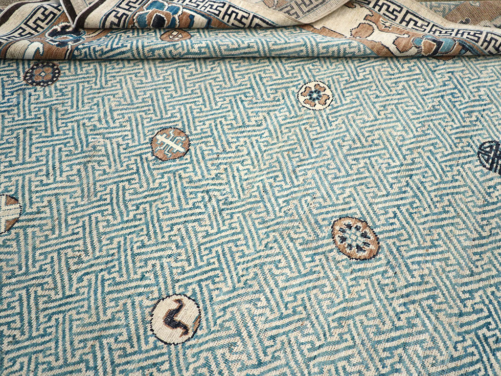 Modern East Turkestan Khotan Room Size Carpet, No.33232 - Staging