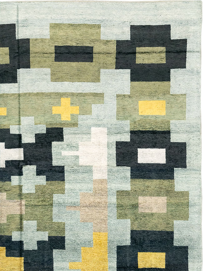 Modern East Turkestan Silk Khotan Room Size Carpet, No.33233 - Staging