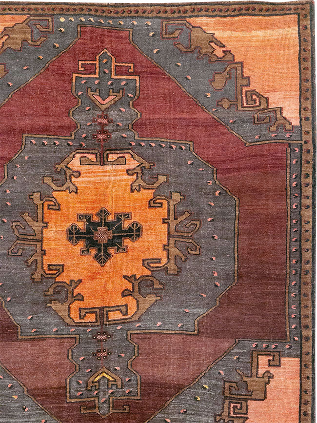 Vintage Turkish Anatolian Large Square Room Size Carpet, No.33254 - Staging