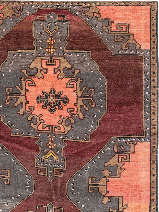 Vintage Turkish Anatolian Large Square Room Size Carpet, No.33254 - Staging