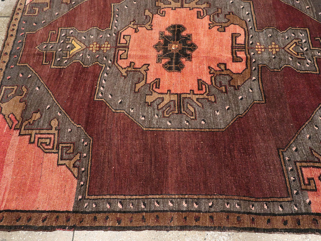 Vintage Turkish Anatolian Large Square Room Size Carpet, No.33254 - Staging