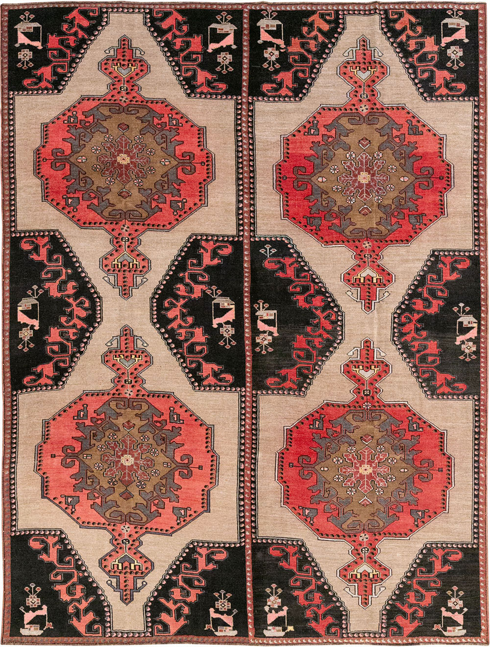 Vintage Turkish Anatolian Room Size Carpet, No.33256 - Staging