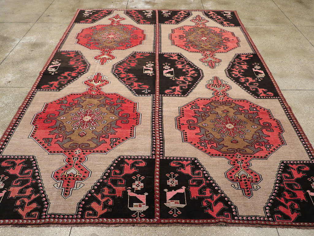 Vintage Turkish Anatolian Room Size Carpet, No.33256 - Staging