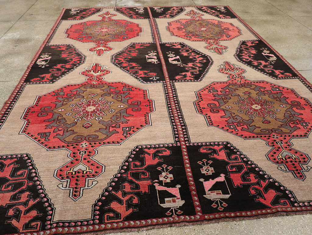 Vintage Turkish Anatolian Room Size Carpet, No.33256 - Staging