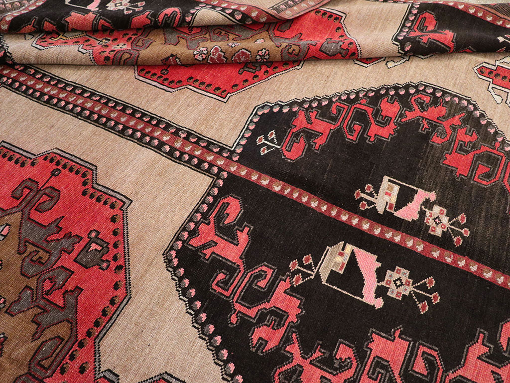 Vintage Turkish Anatolian Room Size Carpet, No.33256 - Staging