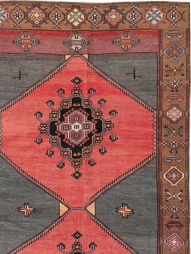 Vintage Turkish Anatolian Room Size Carpet, No.33257 - Staging