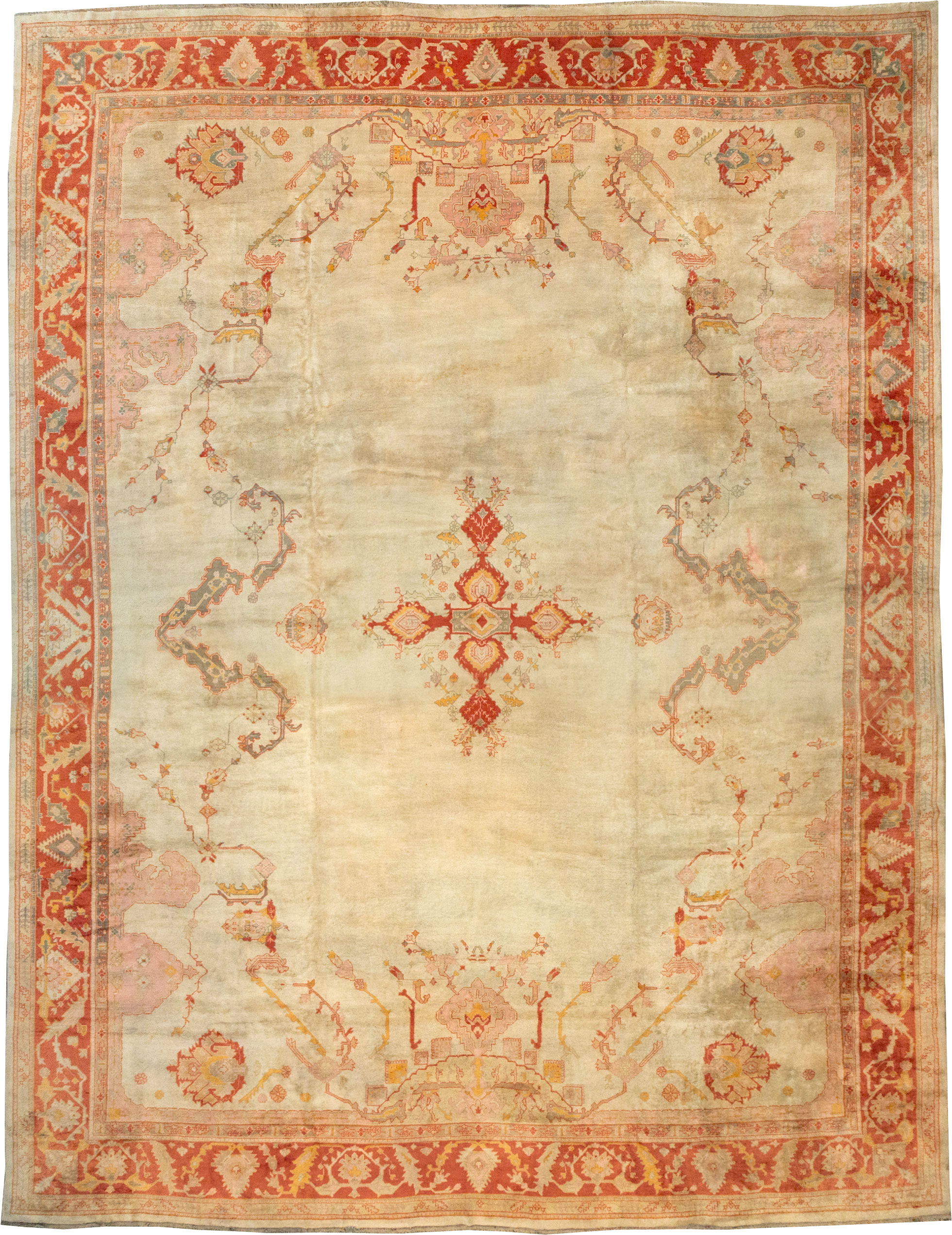 Antique Turkish Oushak Oversize Rug, No.33264 - Staging