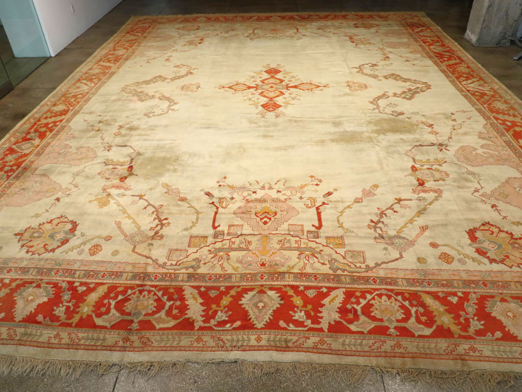 Antique Turkish Oushak Oversize Rug, No.33264 - Staging