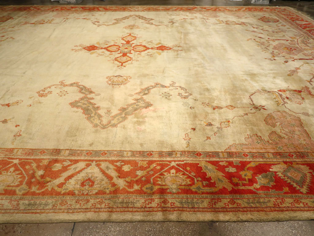 Antique Turkish Oushak Oversize Rug, No.33264 - Staging