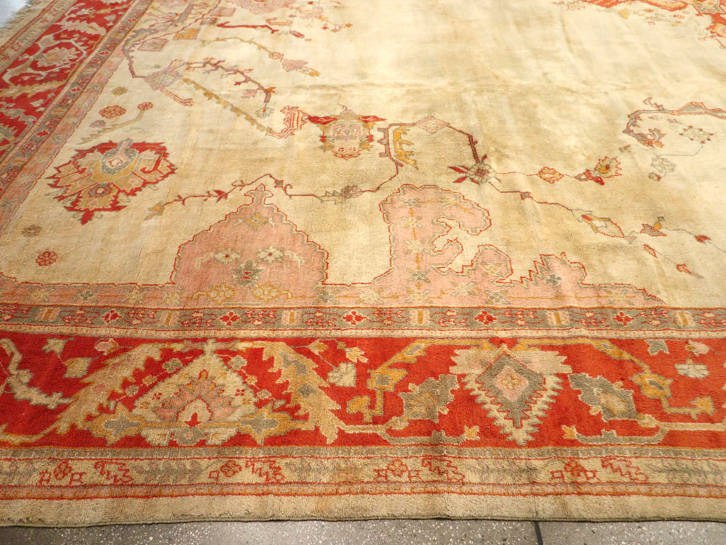 Antique Turkish Oushak Oversize Rug, No.33264 - Staging