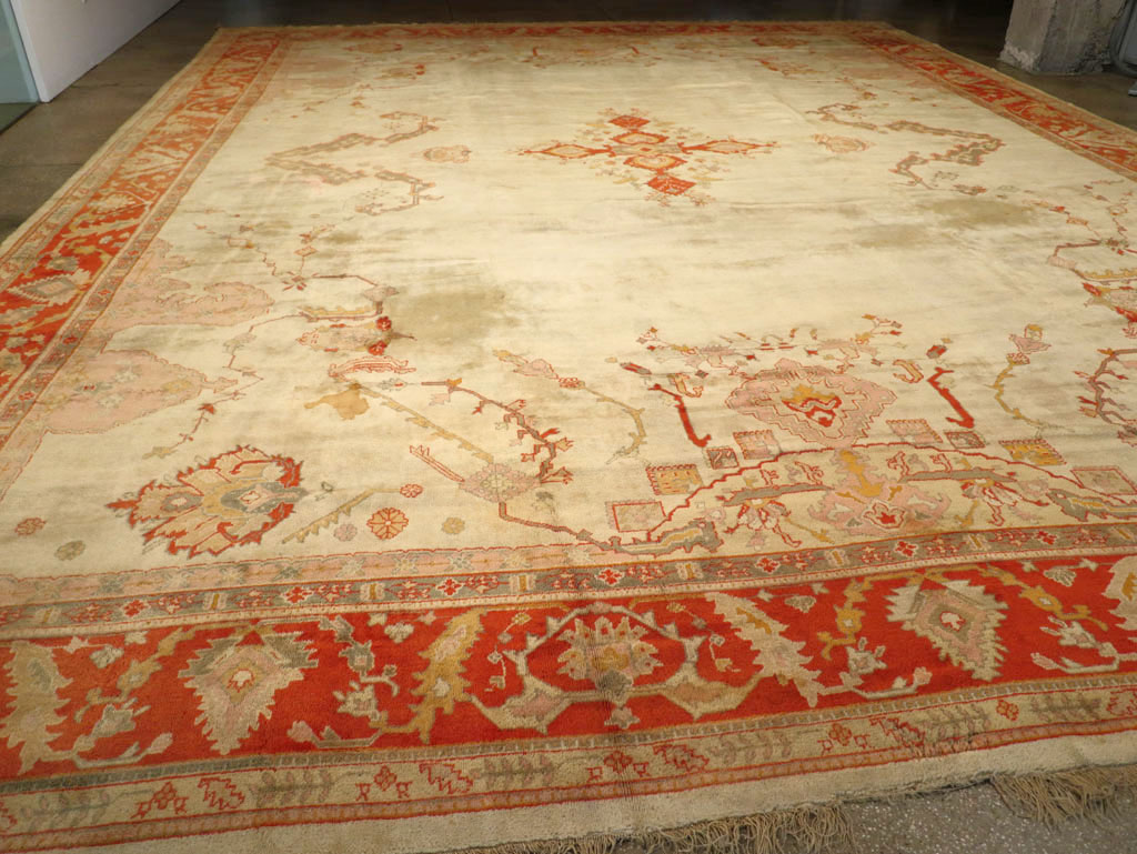 Antique Turkish Oushak Oversize Rug, No.33264 - Staging
