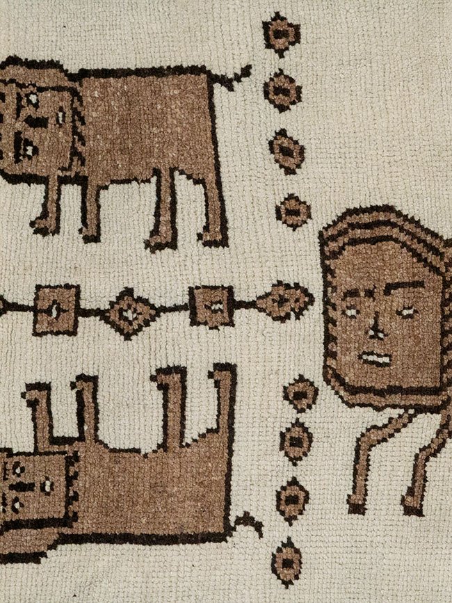 Vintage Turkish Anatolian Pictorial Runner, No.33265 - Staging