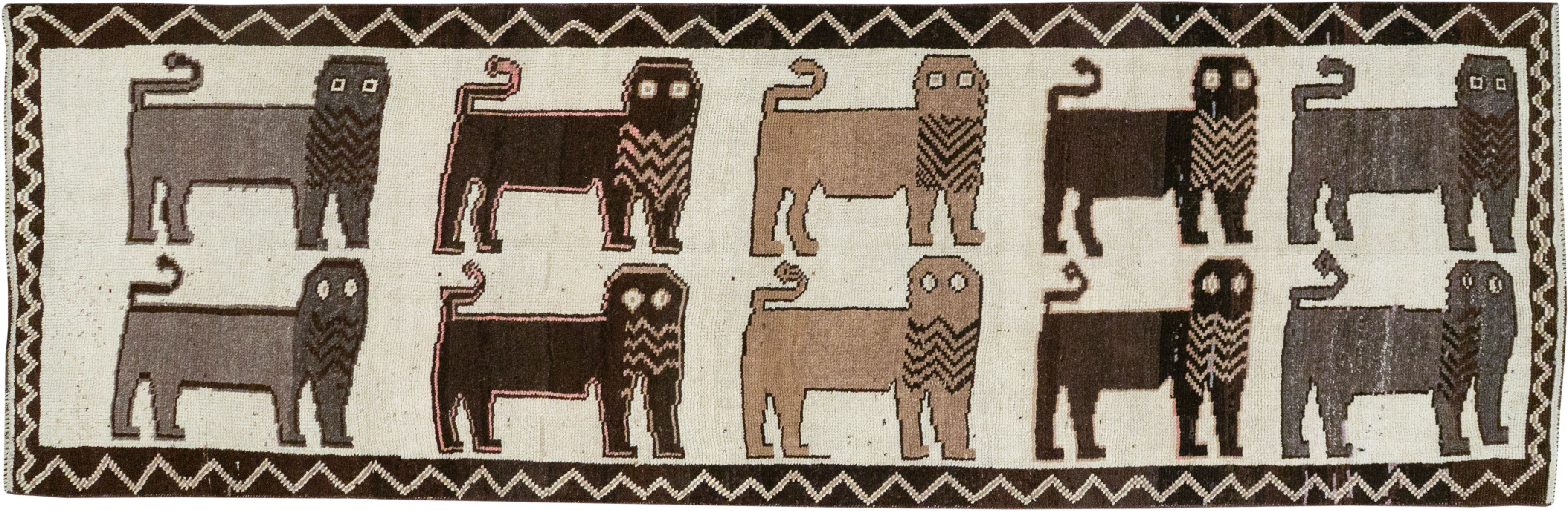 Vintage Turkish Anatolian Pictorial Runner, No.33266 - Staging