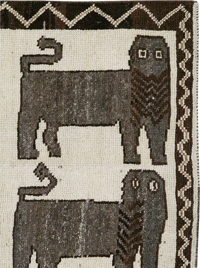 Vintage Turkish Anatolian Pictorial Runner, No.33266 - Staging