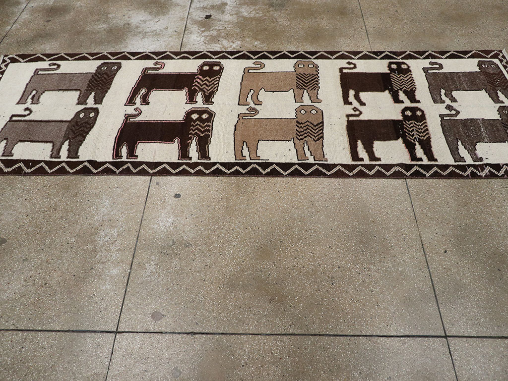 Vintage Turkish Anatolian Pictorial Runner, No.33266 - Staging