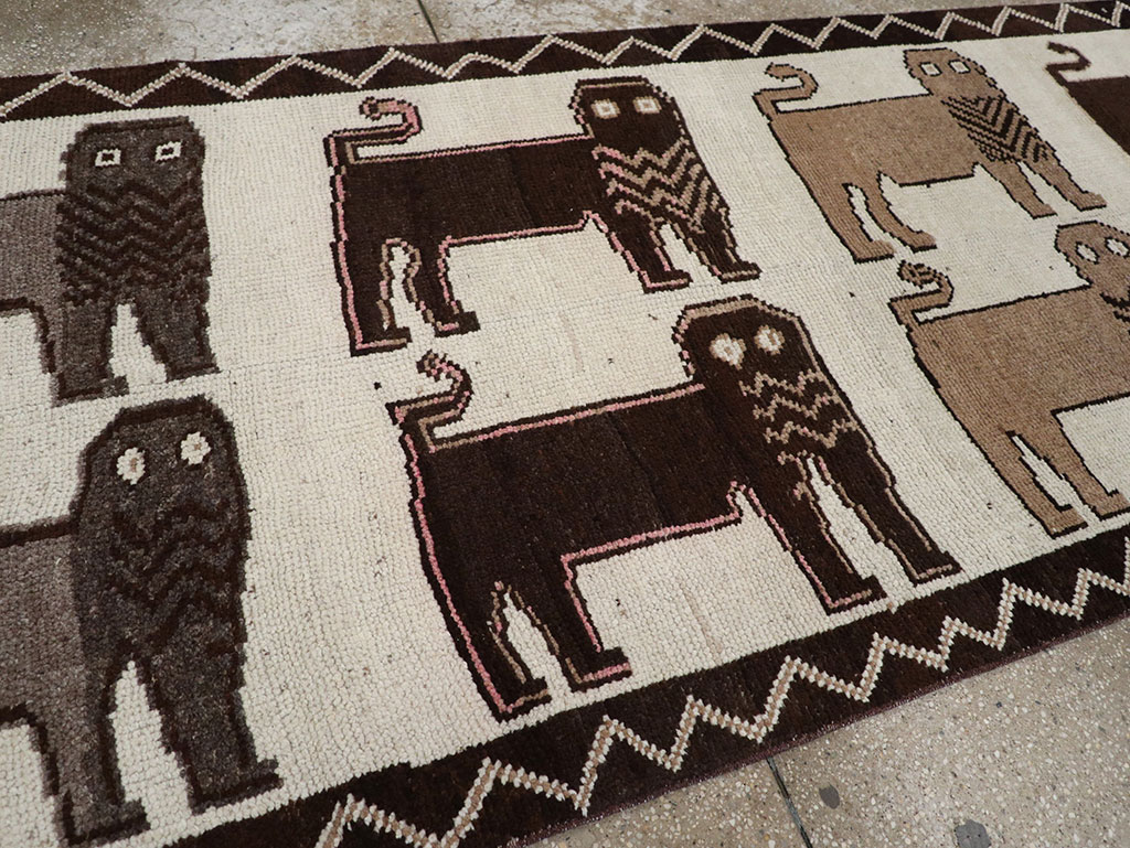 Vintage Turkish Anatolian Pictorial Runner, No.33266 - Staging