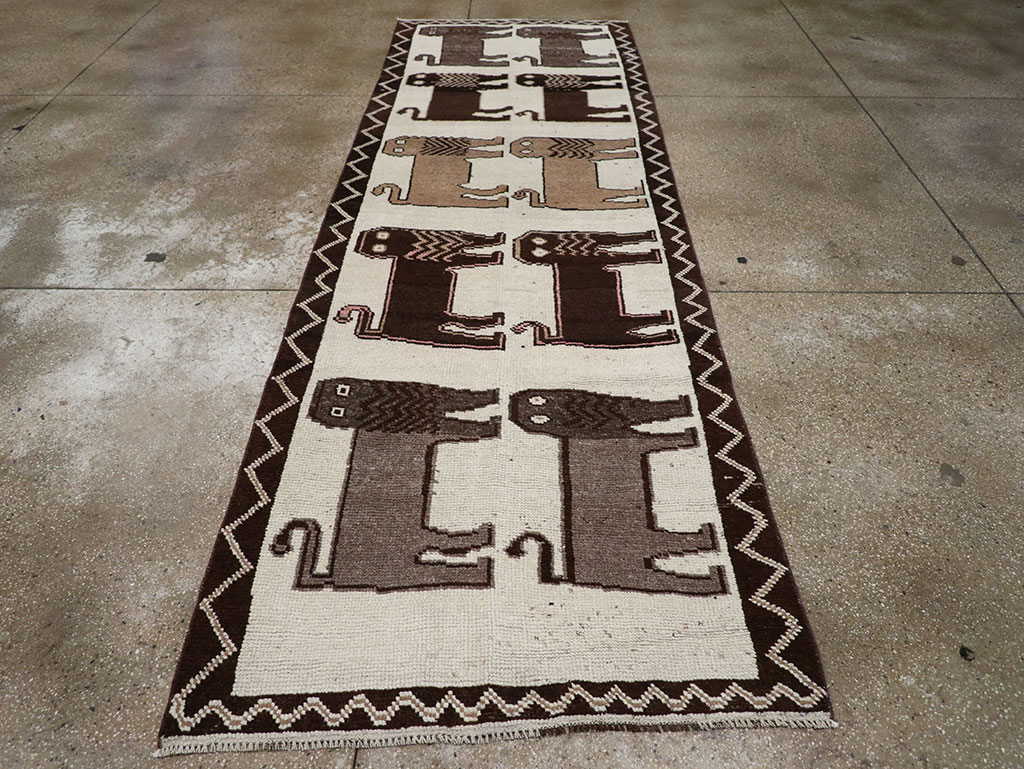 Vintage Turkish Anatolian Pictorial Runner, No.33266 - Staging