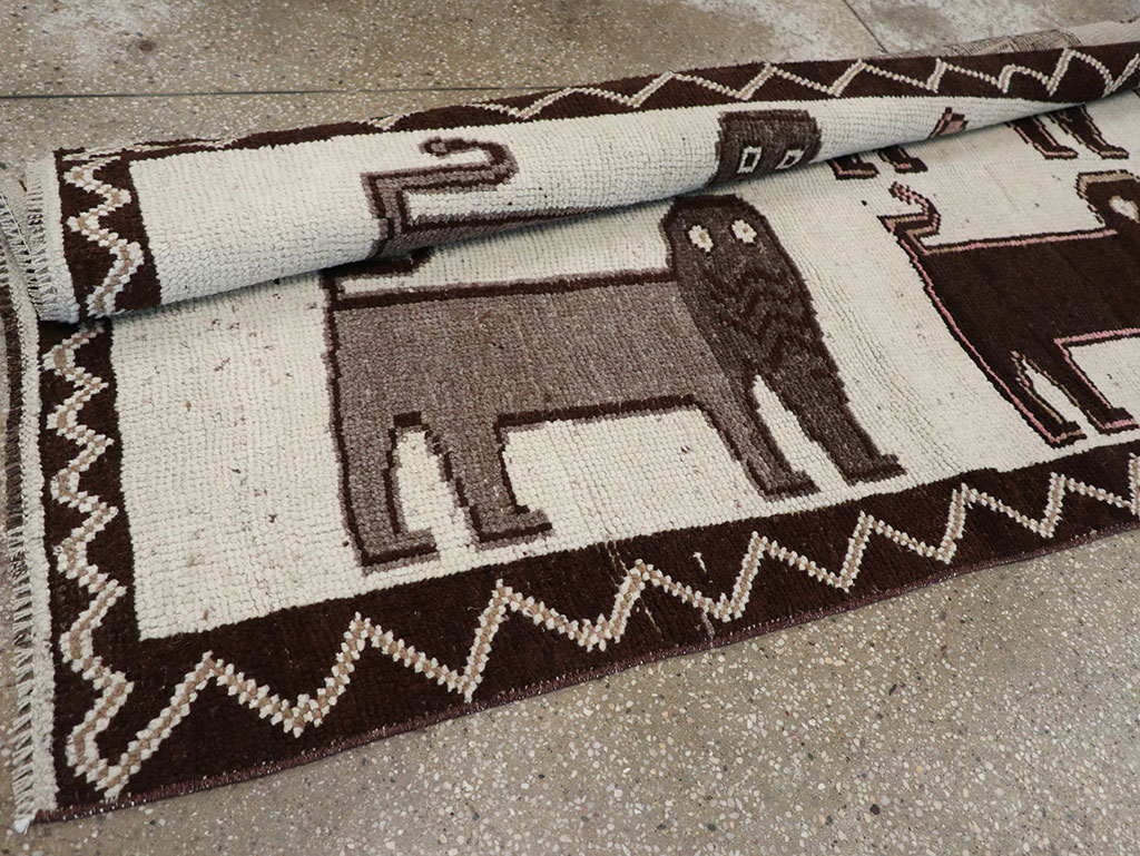 Vintage Turkish Anatolian Pictorial Runner, No.33266 - Staging