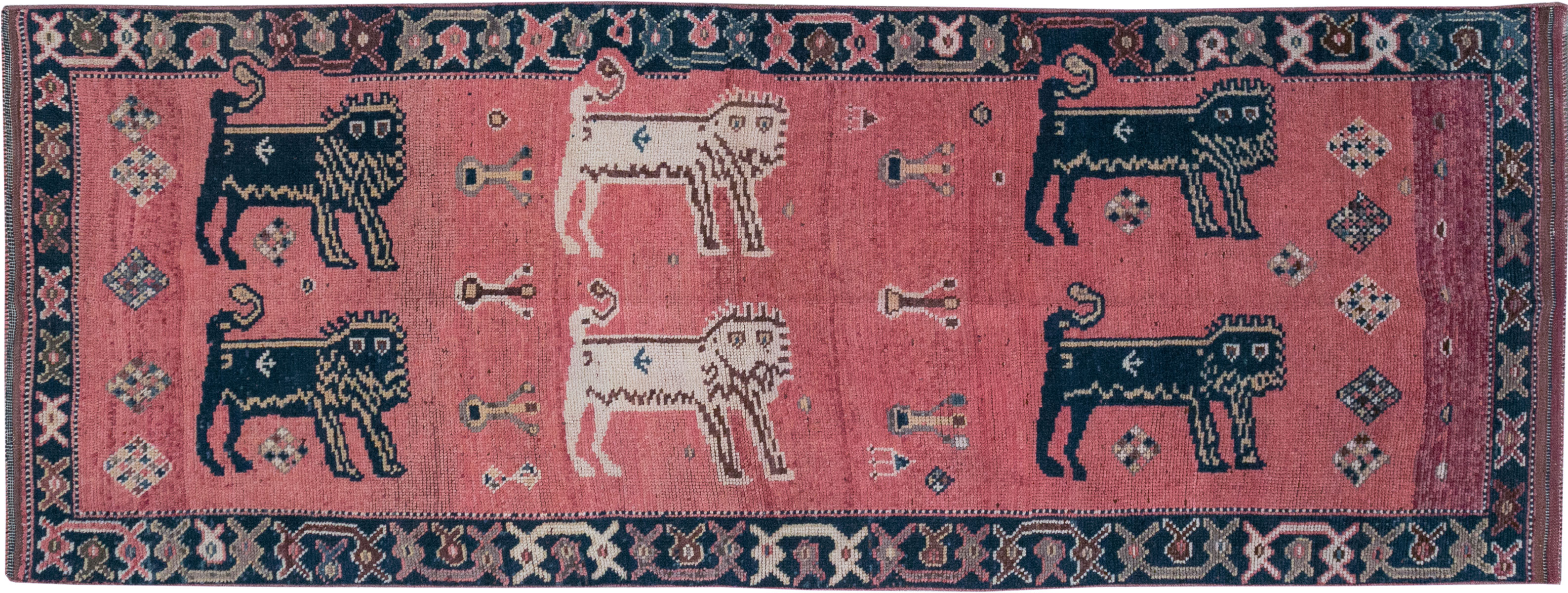 Vintage Turkish Anatolian Pictorial Runner, No.33267 - Staging