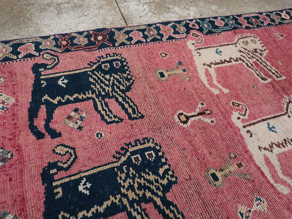 Vintage Turkish Anatolian Pictorial Runner, No.33267 - Staging