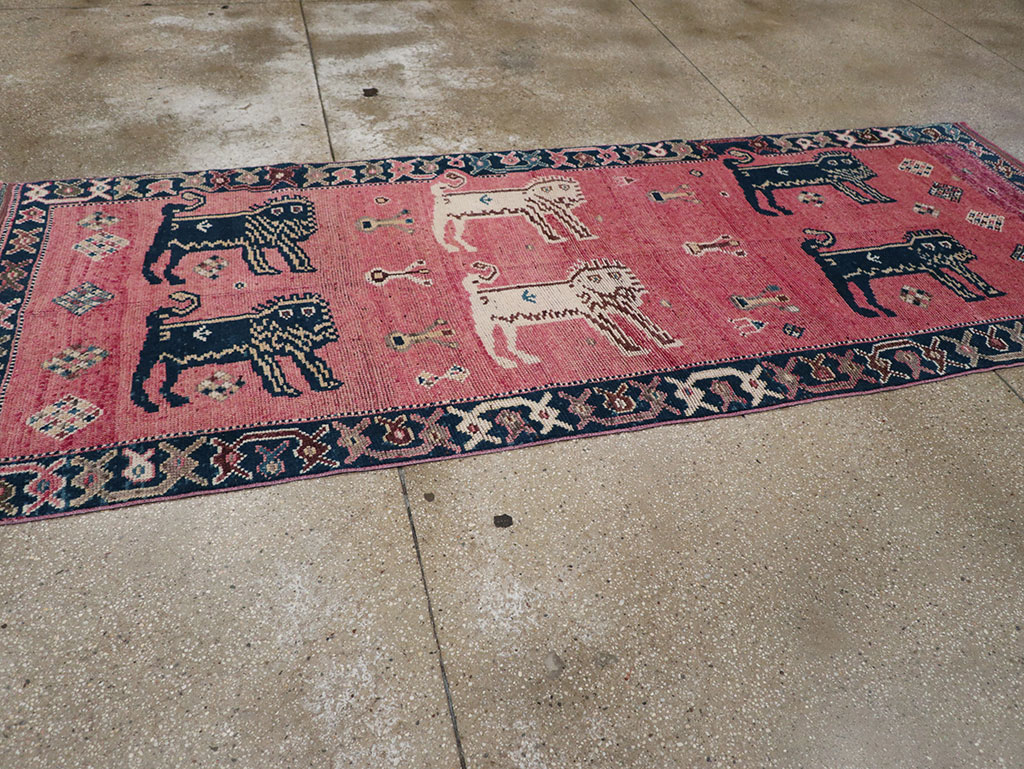 Vintage Turkish Anatolian Pictorial Runner, No.33267 - Staging