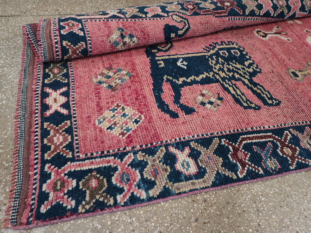 Vintage Turkish Anatolian Pictorial Runner, No.33267 - Staging