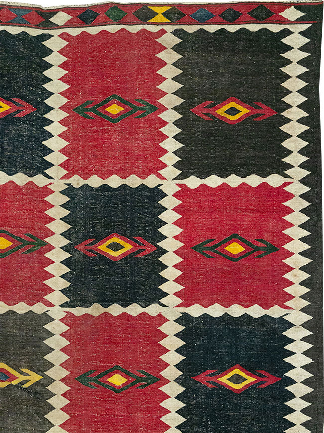 Vintage Afghan Flatweave Kilim Large Carpet, No.33270 - Staging