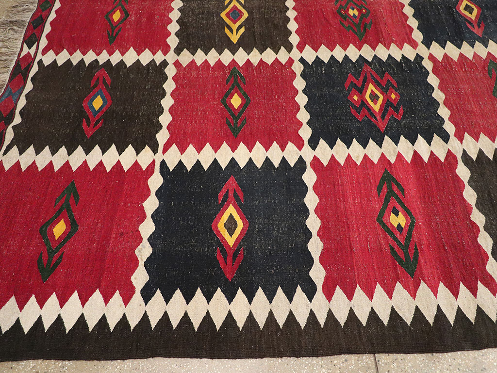 Vintage Afghan Flatweave Kilim Large Carpet, No.33270 - Staging