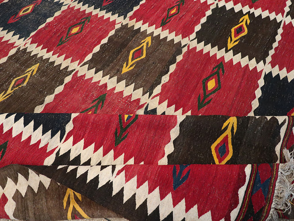 Vintage Afghan Flatweave Kilim Large Carpet, No.33270 - Staging