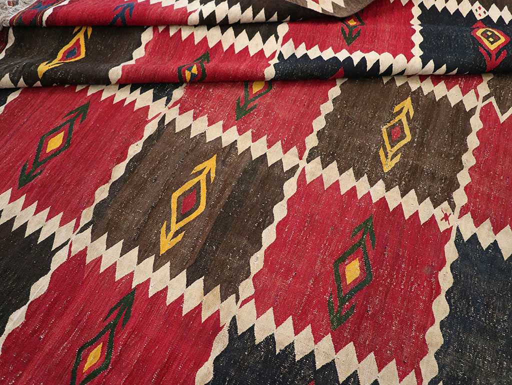 Vintage Afghan Flatweave Kilim Large Carpet, No.33270 - Staging