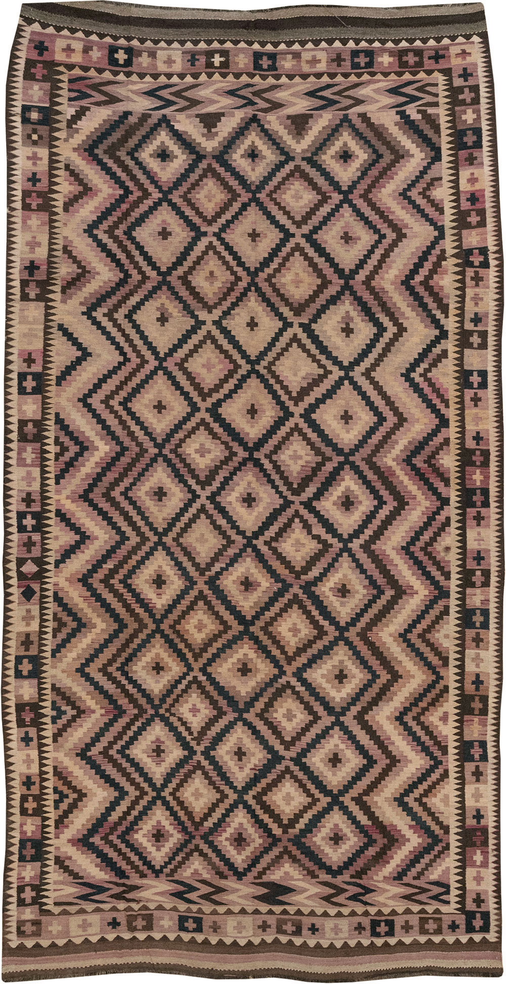 Vintage Afghan Flatweave Kilim Large Carpet, No.33271 - Staging