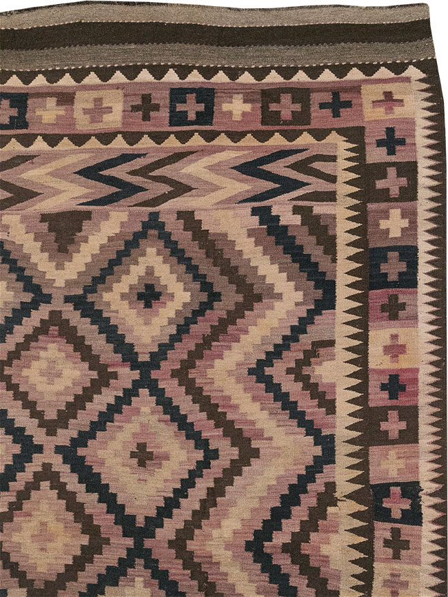Vintage Afghan Flatweave Kilim Large Carpet, No.33271 - Staging