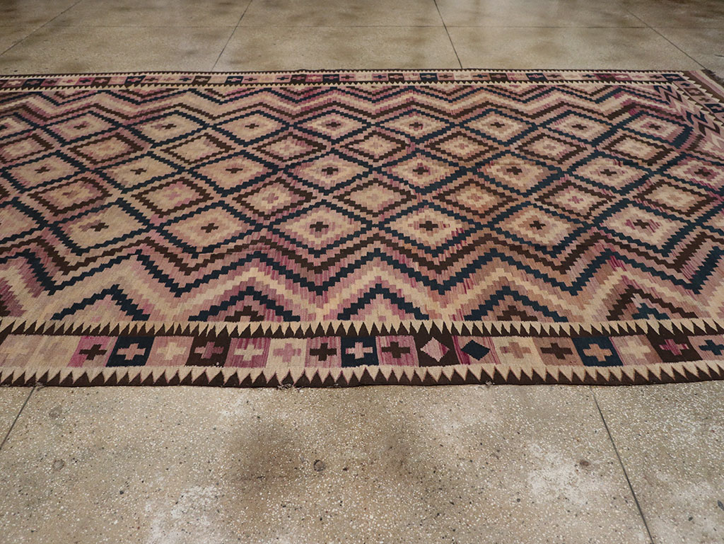 Vintage Afghan Flatweave Kilim Large Carpet, No.33271 - Staging