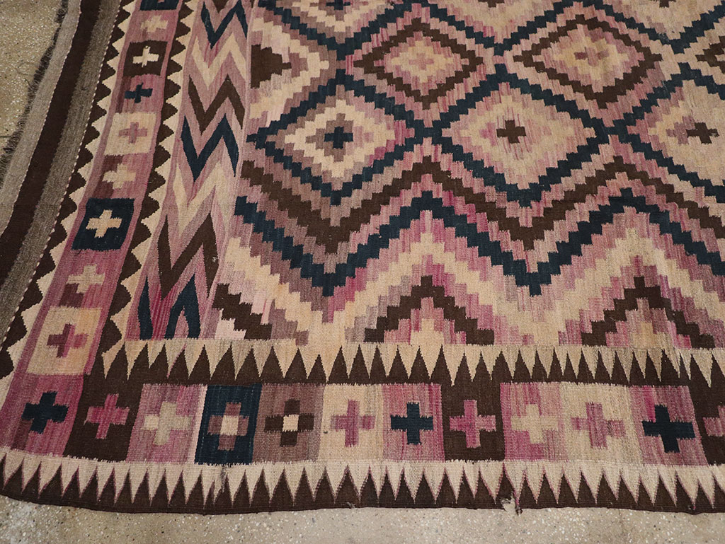 Vintage Afghan Flatweave Kilim Large Carpet, No.33271 - Staging
