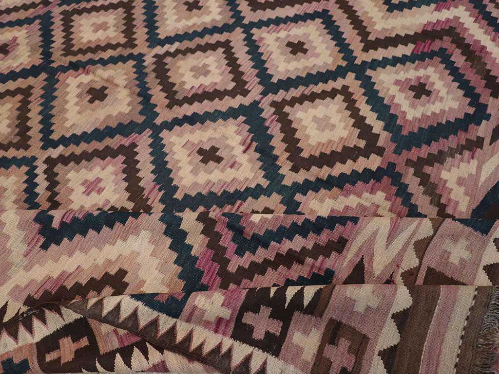 Vintage Afghan Flatweave Kilim Large Carpet, No.33271 - Staging