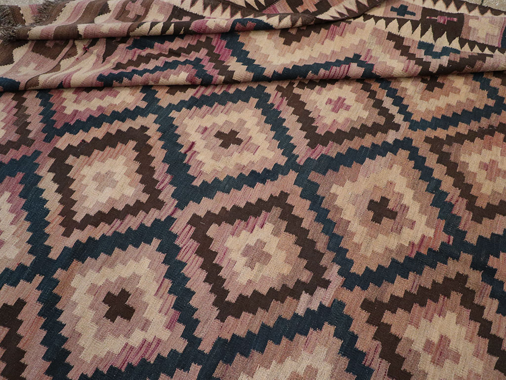 Vintage Afghan Flatweave Kilim Large Carpet, No.33271 - Staging