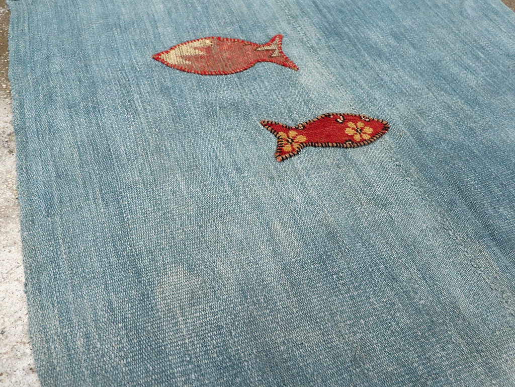 Contemporary Turkish Kilim Accent Rug, No.33272 - Staging