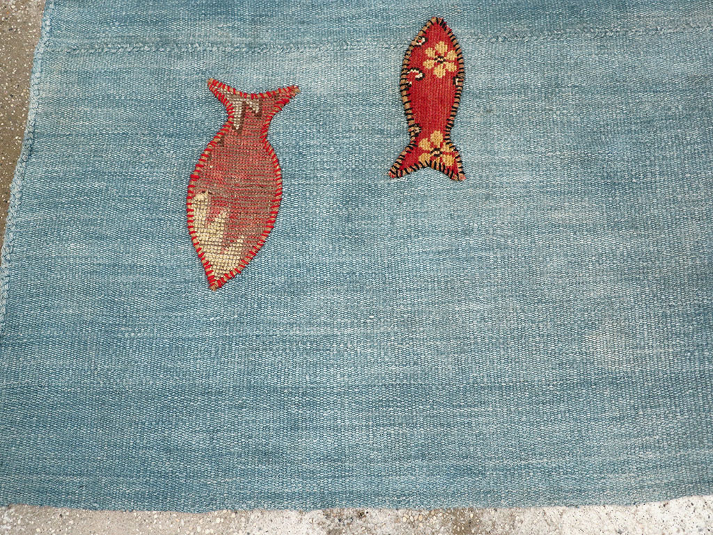 Contemporary Turkish Kilim Accent Rug, No.33272 - Staging