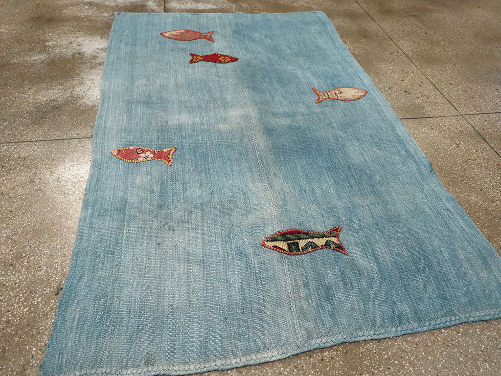 Contemporary Turkish Kilim Accent Rug, No.33272 - Staging