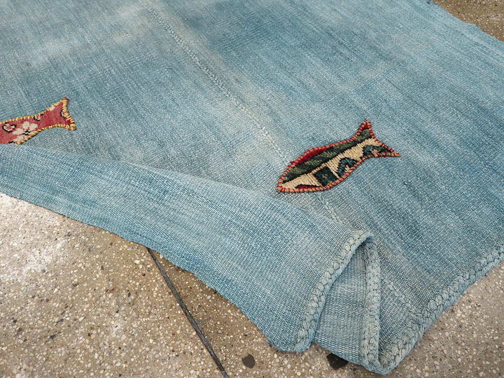 Contemporary Turkish Kilim Accent Rug, No.33272 - Staging