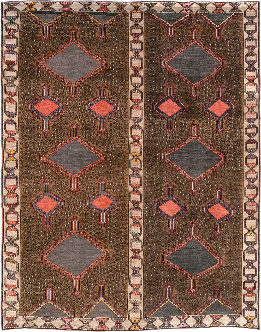 Vintage Turkish Anatolian Room Size Carpet, No.33276 - Staging