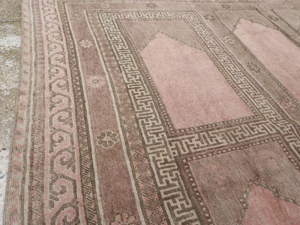 Vintage East Turkestan Khotan Square Accent Carpet, No.33284 - Staging