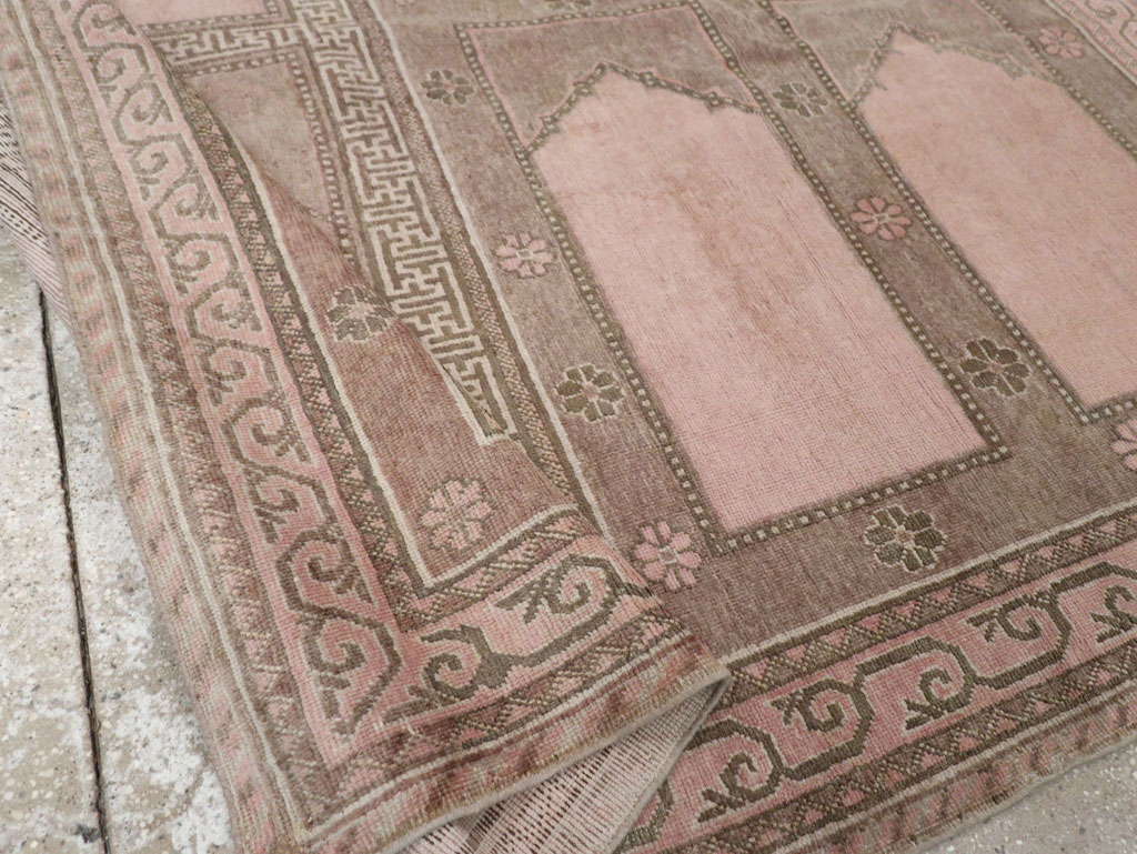 Vintage East Turkestan Khotan Square Accent Carpet, No.33284 - Staging