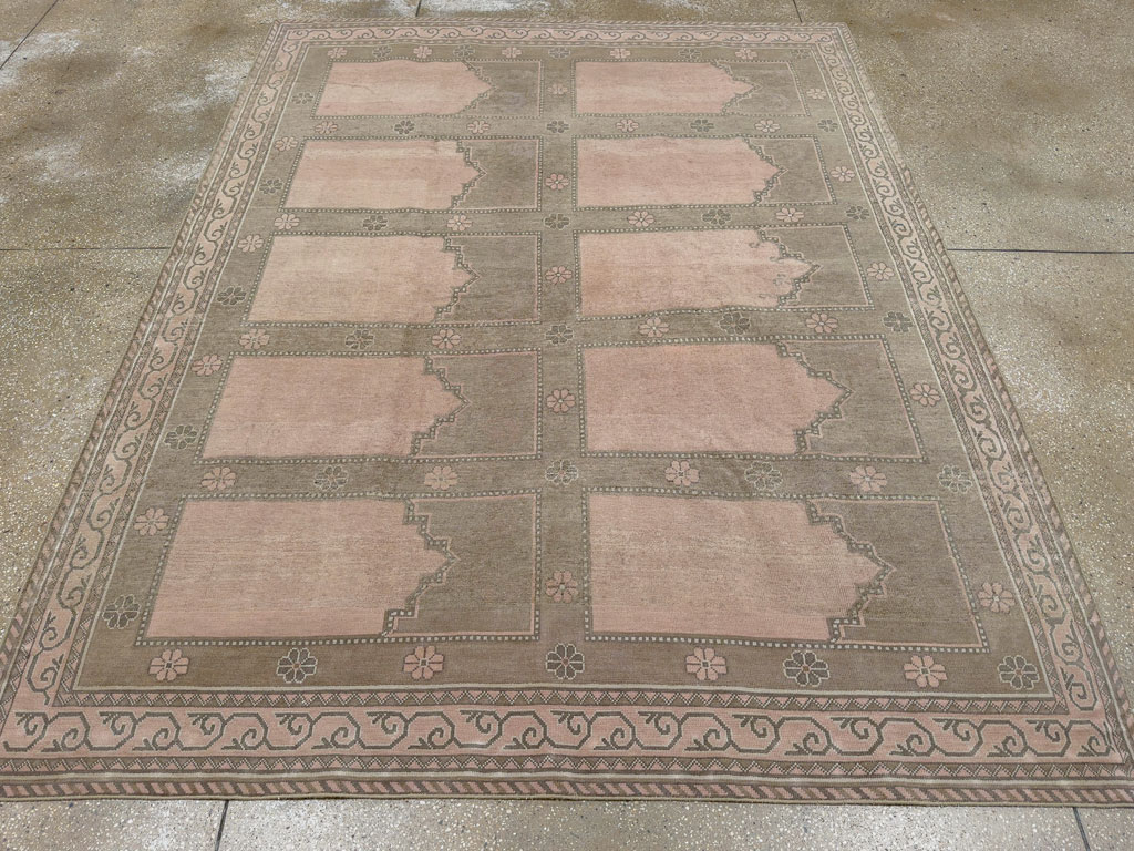 Vintage East Turkestan Khotan Accent Carpet, No.33285 - Staging
